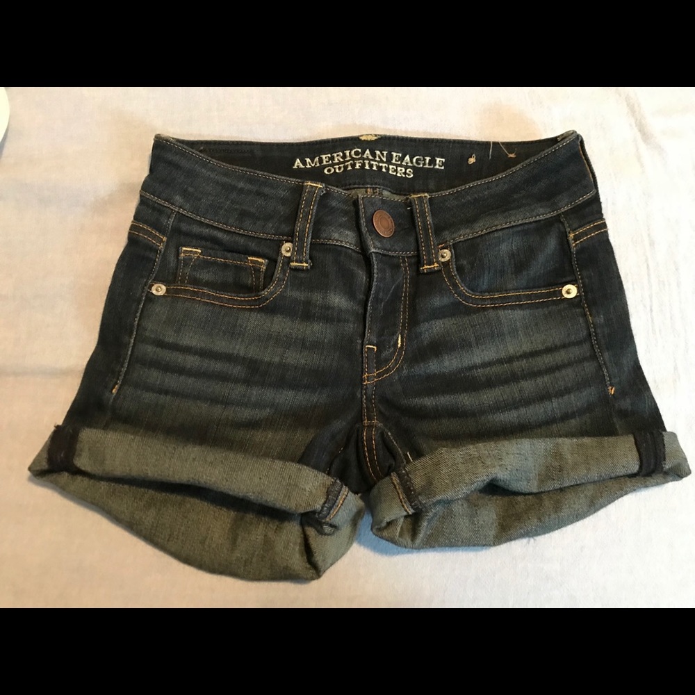 American Eagle High Rise Denim Shorts Size 00